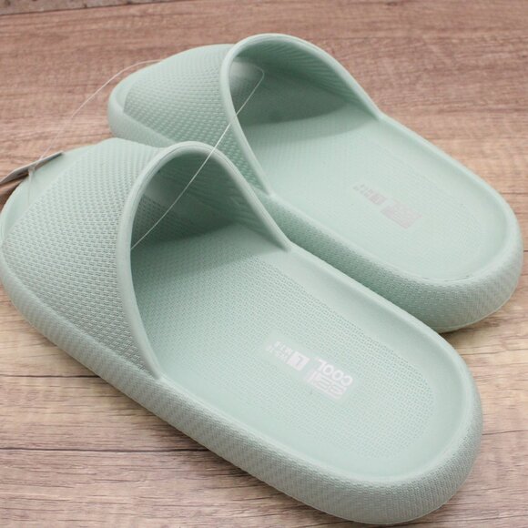 32 Degrees Cool Cushion Slides Unisex Large L Green Mint Comfortable Summer NIB - Picture 6 of 10